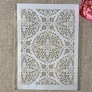 TIAMECH A4 Reusable Lace Stencil for Painting - Palace Totem Texture Lay...
