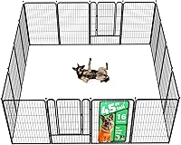 Vista 17 de FXW Rollick Unleashed corralito para perros en interiores, patio, campamento de casas rodantes, 40 pulgadas, 8 paneles para perros medianos y Blanco