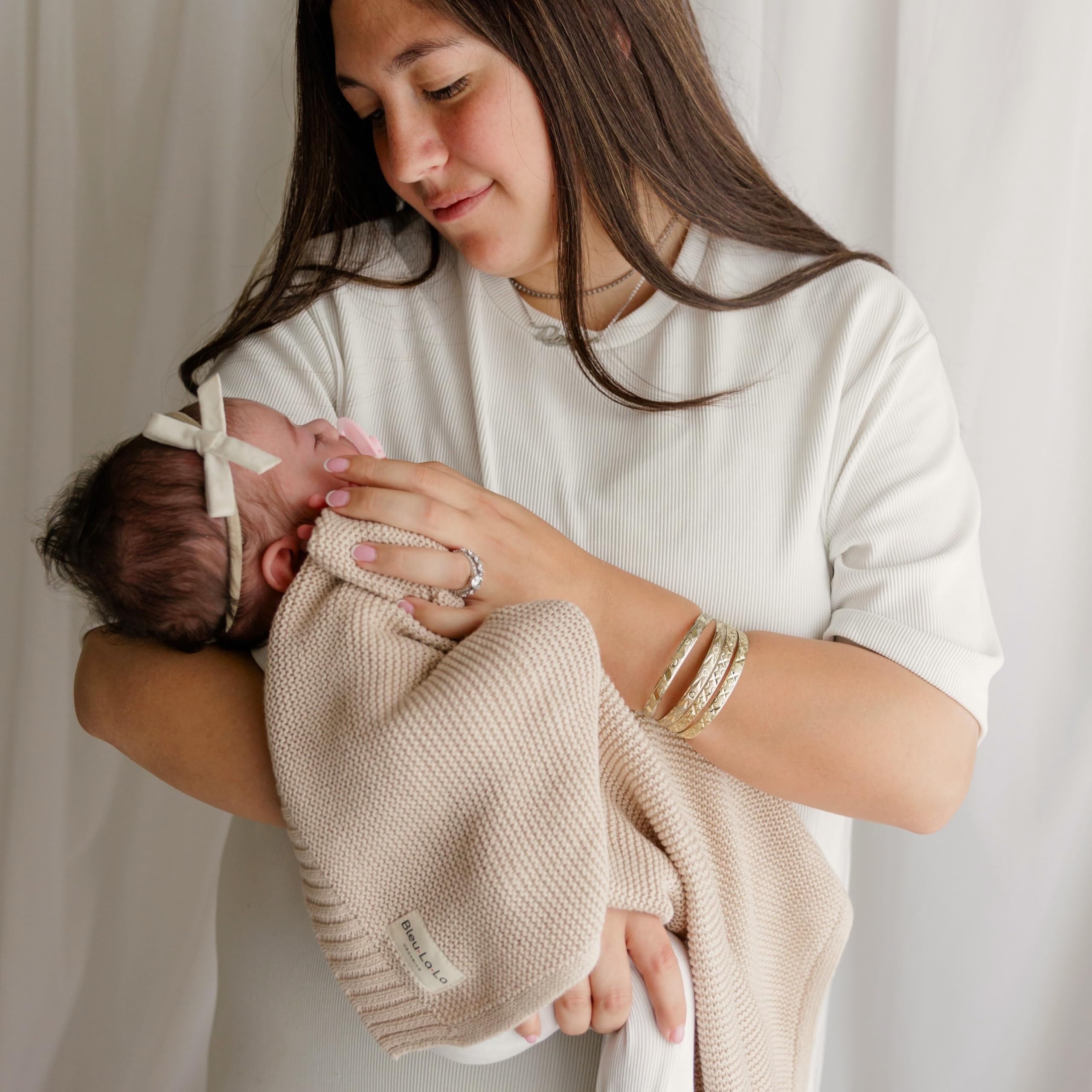 Manta para Bebé - 100% Algodón Orgánico, Pañuelo Envoltente para Niñas Y Niños - Manta De Cuna Suave, Cálida Y Acogedora para Envolver A Recién Nacidos Y Bebés (Avena)