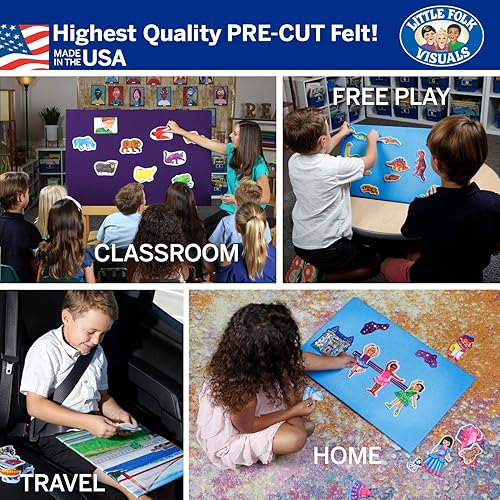 Miniatura 3 de Little Folk Visuals Juego de granja con animales de granja y actividades, juego de juguetes de aprendizaje de fieltro, figuras de tablero de fieltro