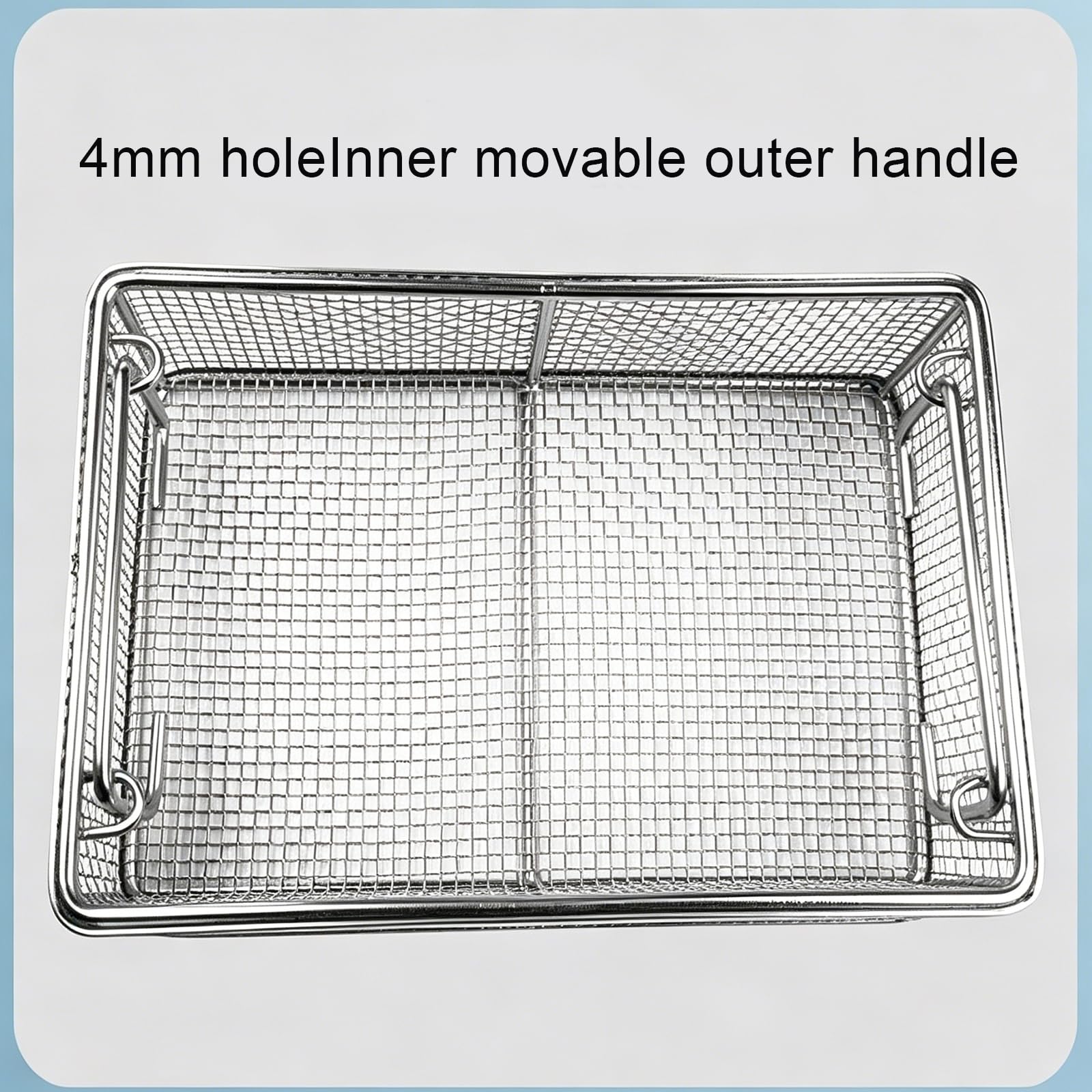 Cesta de instrumentos médicos, bandeja perforada de acero inoxidable 304 para herramientas quirúrgicas, dentales, ortopédicas y otorrinolaringológicas, grado hospitalario, agujeros de 4 mm
