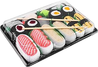 Rainbow Socks - Women's Men's - Sushi Socks Tamago Lasch Butterfish 2 x Maki - Funny Gift - 5 Pairs - Sizes 41-46, multicoloured