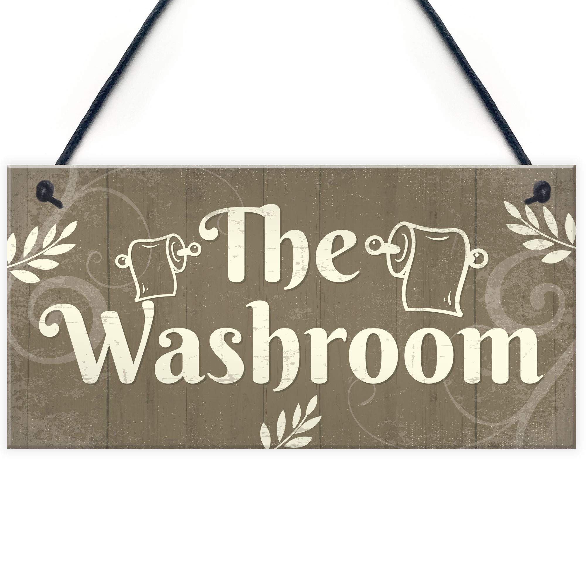 Red Ocean The Washroom Shabby Chic Novelty Bathroom Toilet Signs And Plaques Sign For Door Bathroom Decor from B&Q