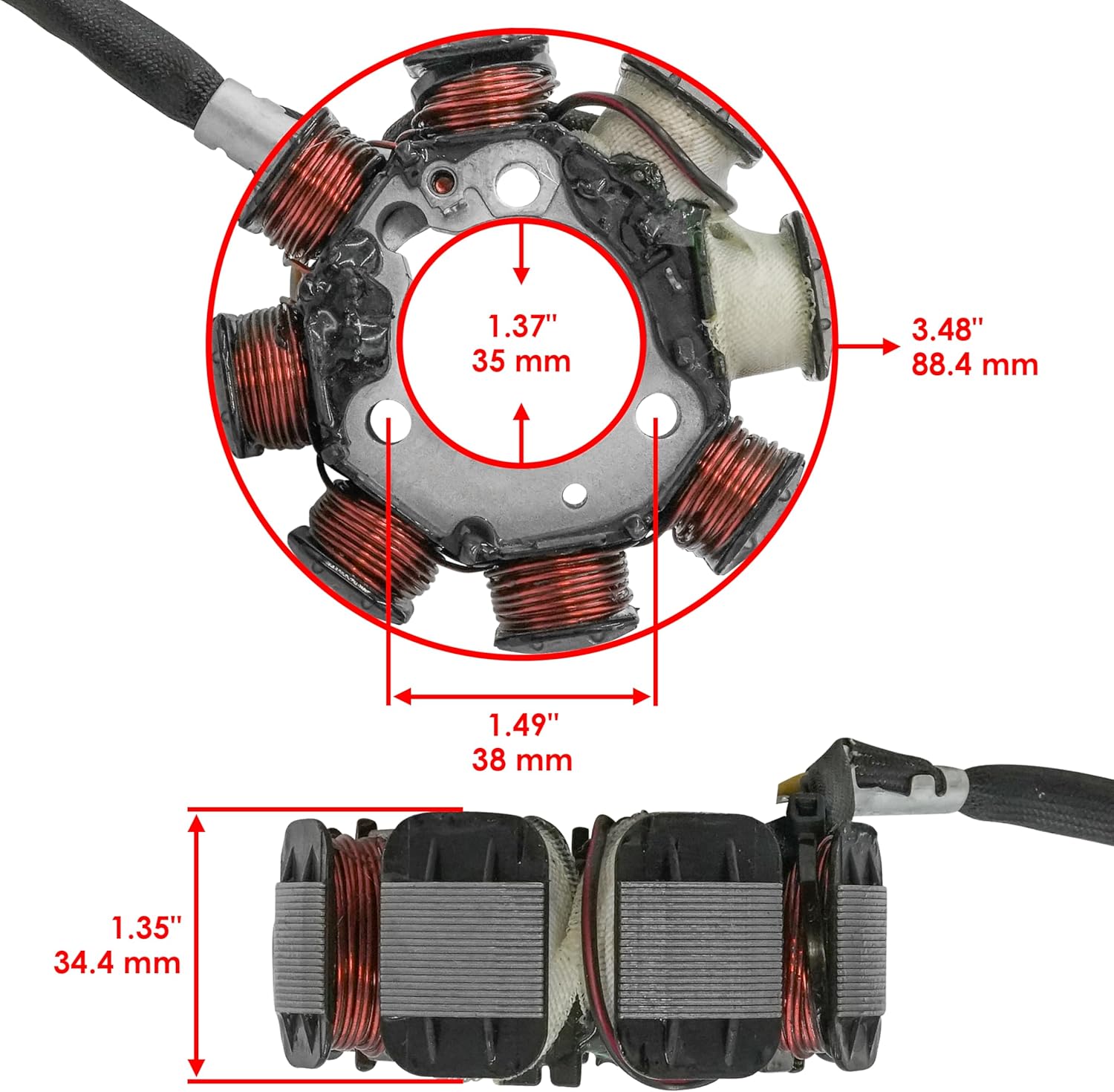 Caltric Stator And Gasket Compatible With Honda Trx200D Trx 200 D Trx200 Fourtrax 200 2X4 1990-1997