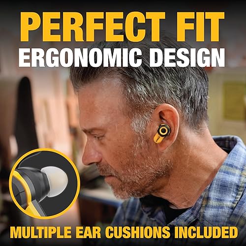 Miniatura 5 de DEWALT Auriculares inalámbricos Bluetooth Jobsite Pro X2 ANC True Wireless, auriculares de trabajo con cancelación activa de ruido, controles de