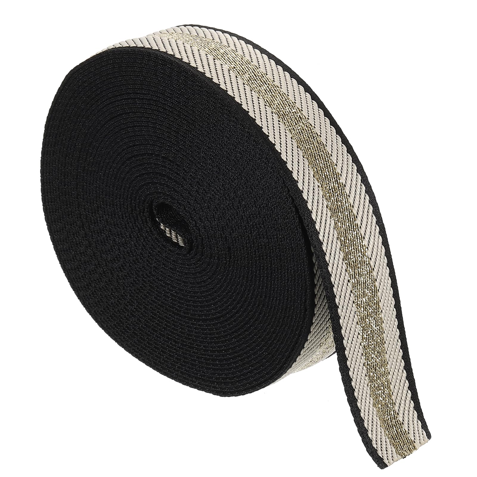 sourcing map 10 Yards Nylon Webbing Strap, 1 3/8-inch(38mm) Striped Webbing Straps Nylon Heavy Duty Webbing Strap Nylon Strap Belt for Backpack Crafts, Beige
