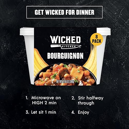 Miniatura 4 de Wicked Kitchen Comidas listas para comer Bourguignon paquete de 8 guisos veganos alimentos para microondas - Comidas preparadas instantáneas a base
