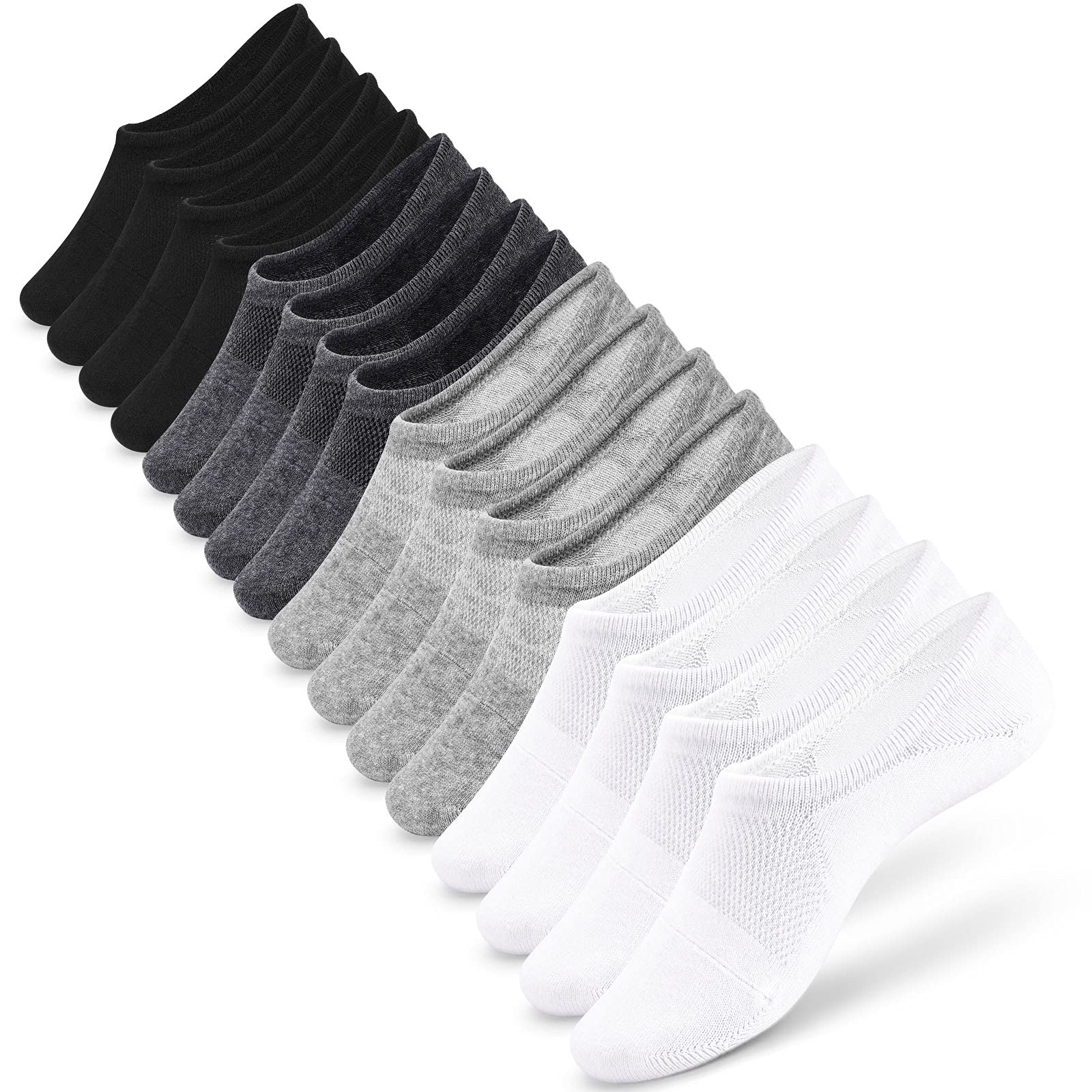 IDEGG No Show Socks Men Low Cut Ankle Short Socks for Men Casual Athletic Socks with Non Slip Grip 7-10 Color D-8 Pairs-4 Clors