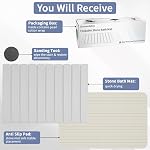 Summer&Kiss Stone Bath Mat, Quick Dry, Super Absorbent, Non Slip, Large Diatomaceous Earth, Off-White, Rectangular (23.5 x 15.4in)