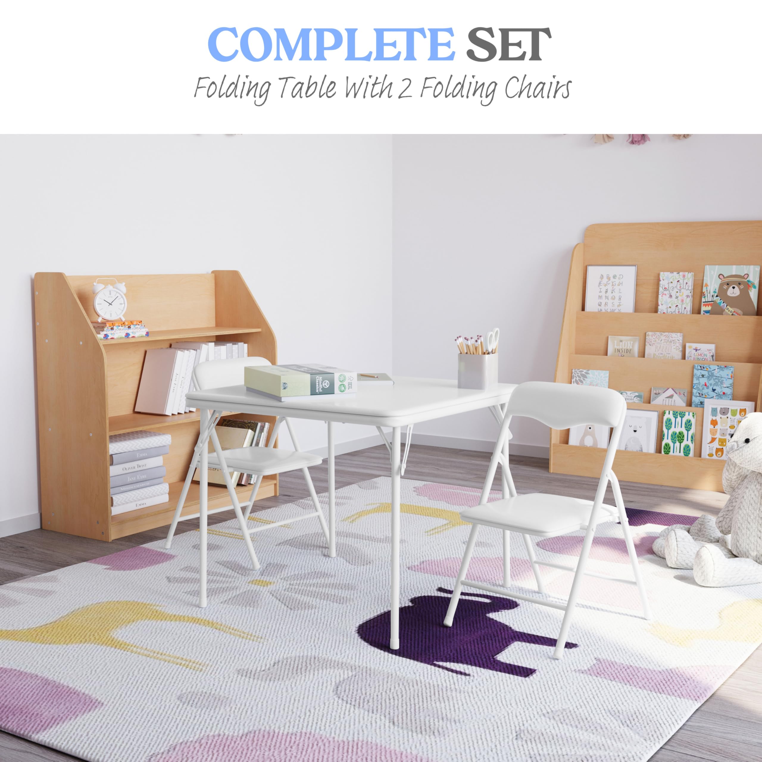 Amazon.com: EMMA + OLIVER White 3-Piece Kids Folding Activity