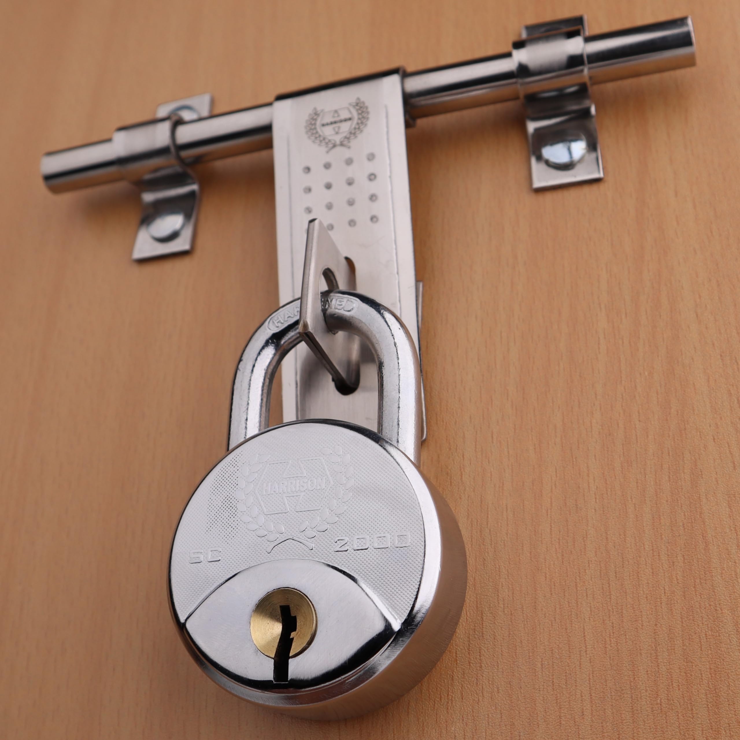 Padlocks/Round Padlock 65mm 8 Lever with 4 Keys SC-2000-0536 Pack of 1/Padlock, Padlocks, Locks for Home, Locks for Main Door, gate Lock