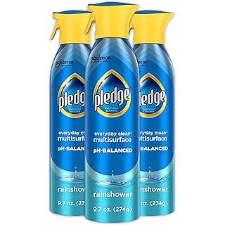 Pledge pH-Balanced Multisurface Spray, Everyday Cleaner, Rainshower Scent, 9.7oz (Pack of 3)
