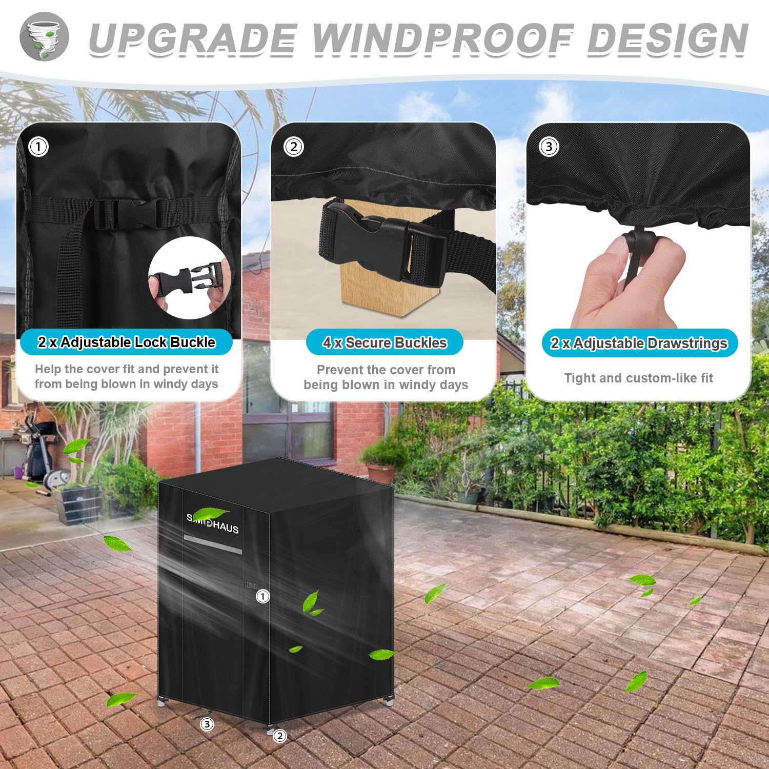Copertura Sedie da Giardino Impilabili Telo Coprisedie da Esterno Impilabili Impermeabile Copertura Sedie da Esterno Anti-UV Tessuto Oxford 420D con Coulisse 70x70x120/120cm