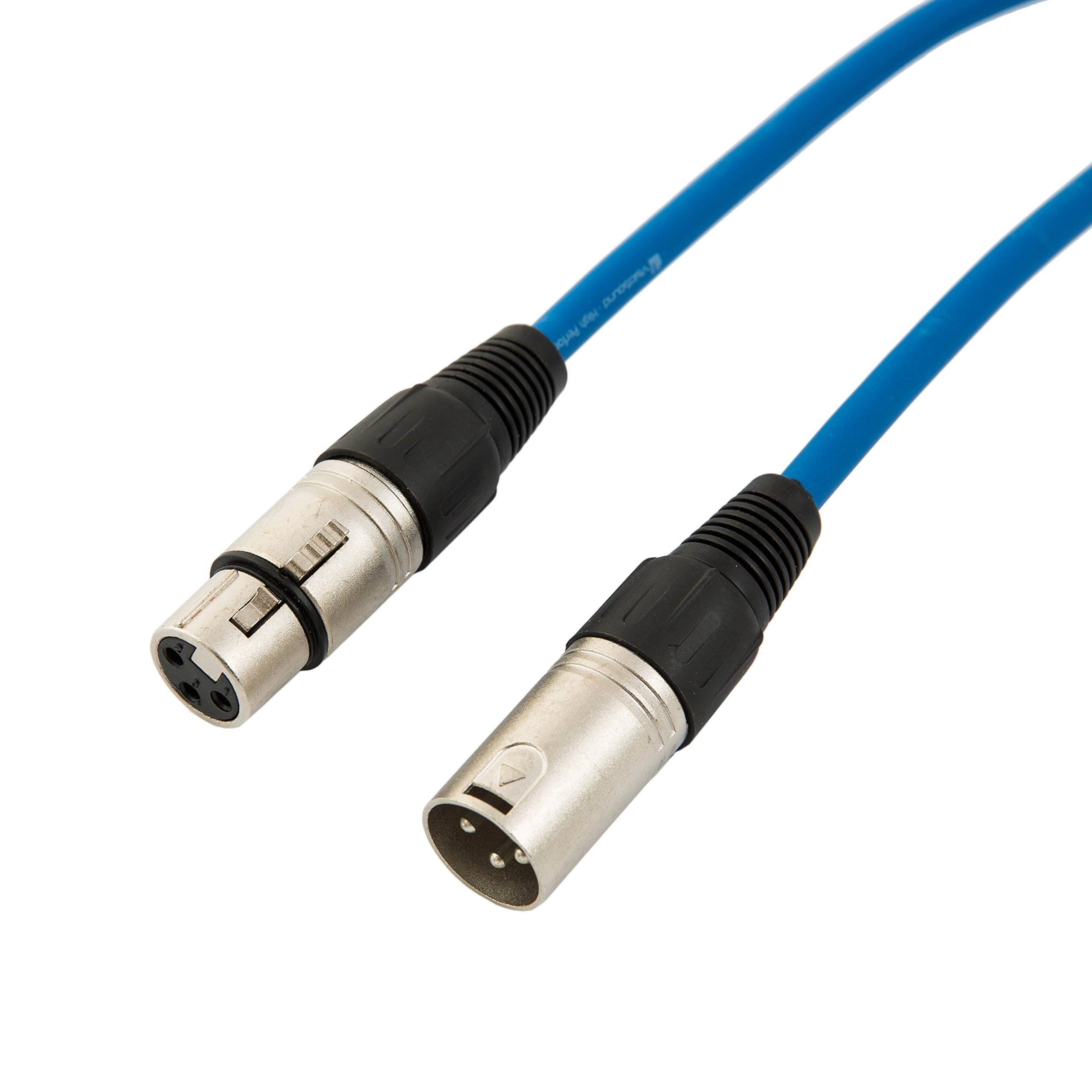 VisioSound Male to Female XLR Mic Lead/Balanced Microphone/Mic Patch Cable / 7 Colours 2m Blue - Image 2