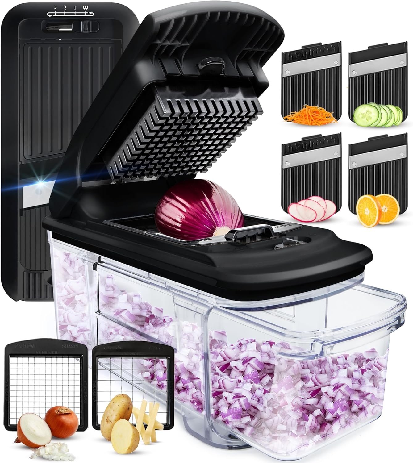 Fullstar 4-in-1 mandoline slicer with safety accessories