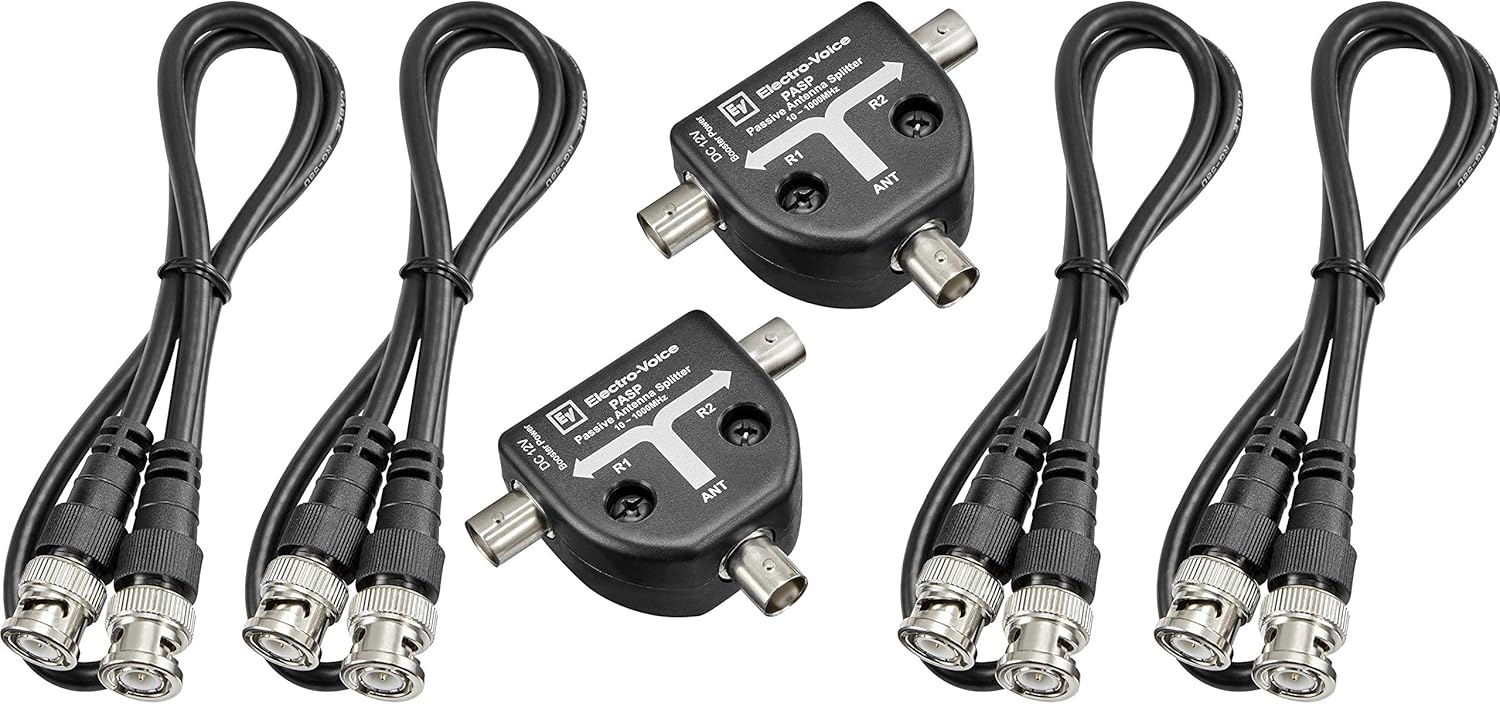 Electro-Voice RE3-ACC-PASP 1 x 2 Passive Antenna Splitter Kit, Includes 2x Splitter Modules and 4x Antenna Cables