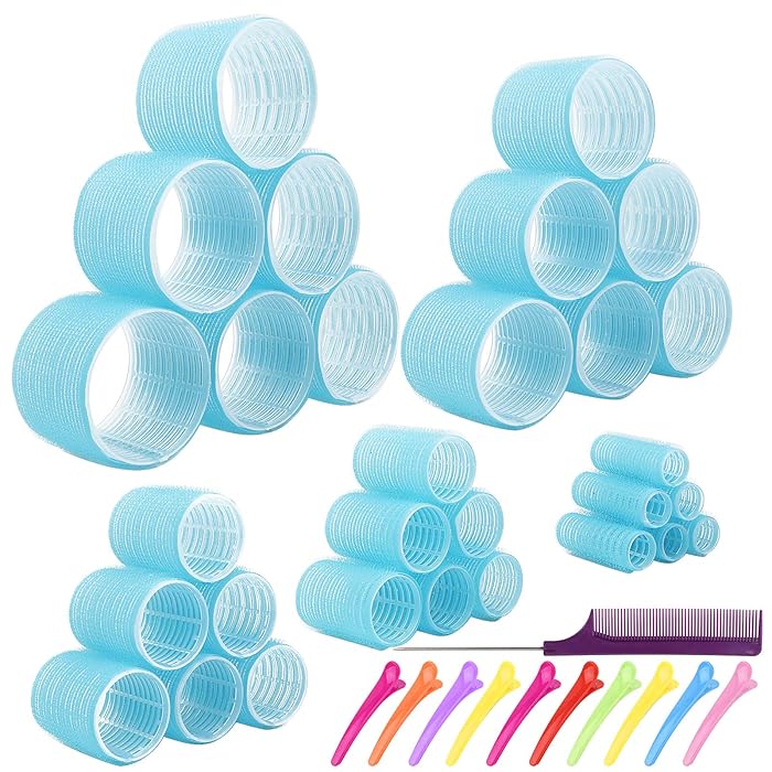 Buy Jumbo Hair Rollers Hair Curlers. 3 inch Large Self Grip Hair
