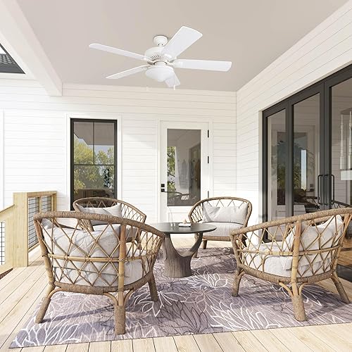 Miniatura 3 de Honeywell Ceiling Fans Belmar - Ventilador de techo de 52 pulgadas con luz, ventilador de techo para interiores y exteriores con cadena de tracción,