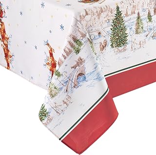 Santa's Snowy Sleighride Tablecloth, Multicolor - 60" W x 120" L