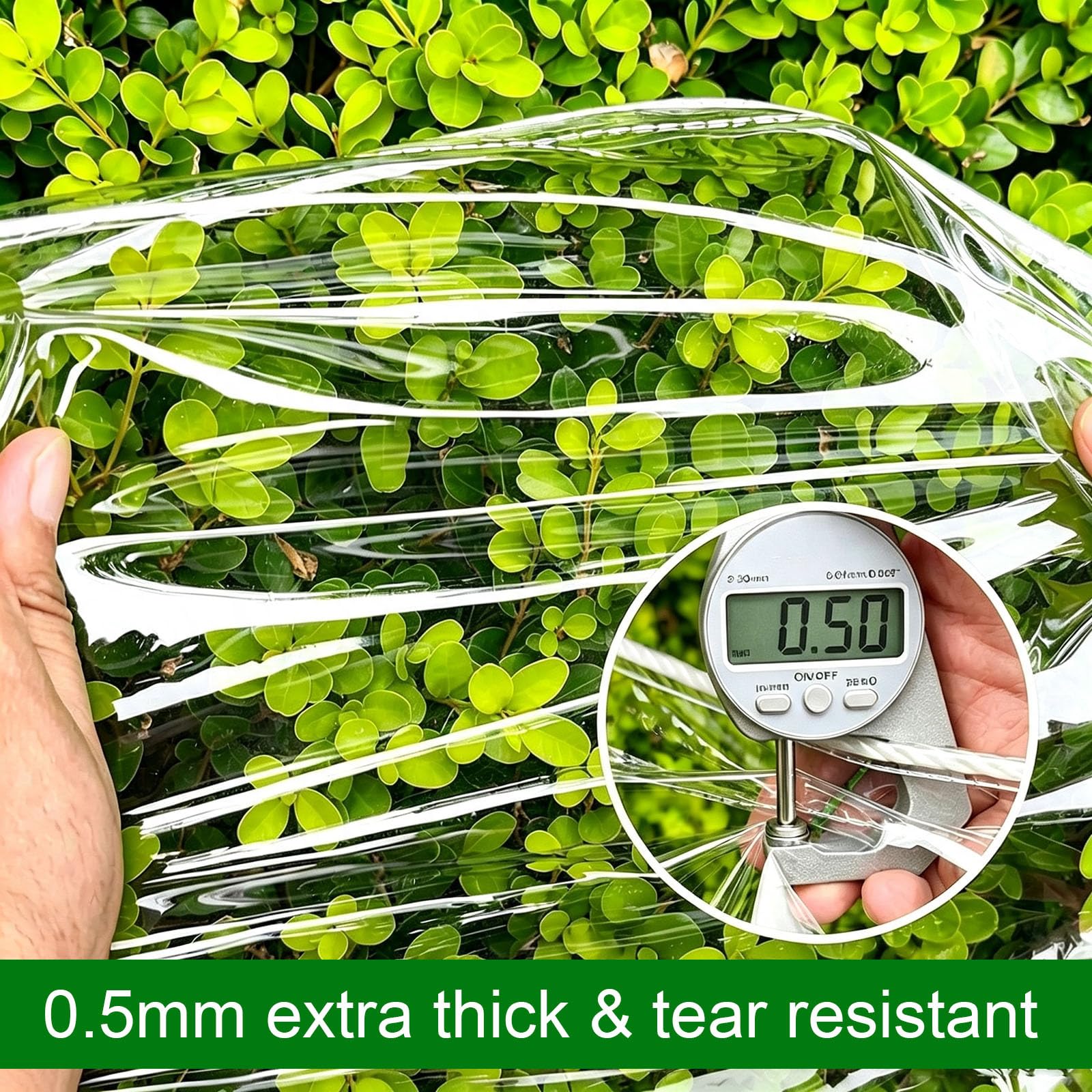 Bâche Transparente Imperméable avec Œillets 600g/m² pour Extérieur | PVC, Anti-Déchirure, Résistant UV, Bords Renforcés, Corde Incluse, Jardin, Terrasse, Serre, Pergola, Balcon, Piscine(2x2m)
