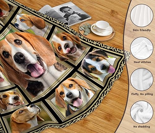 Miniatura 6 de Beagle Manta para niños, manta suave y mullida para perro, regalo de felpa con estampado de Beagle para niños y niñas, 40 x 50 pulgadas