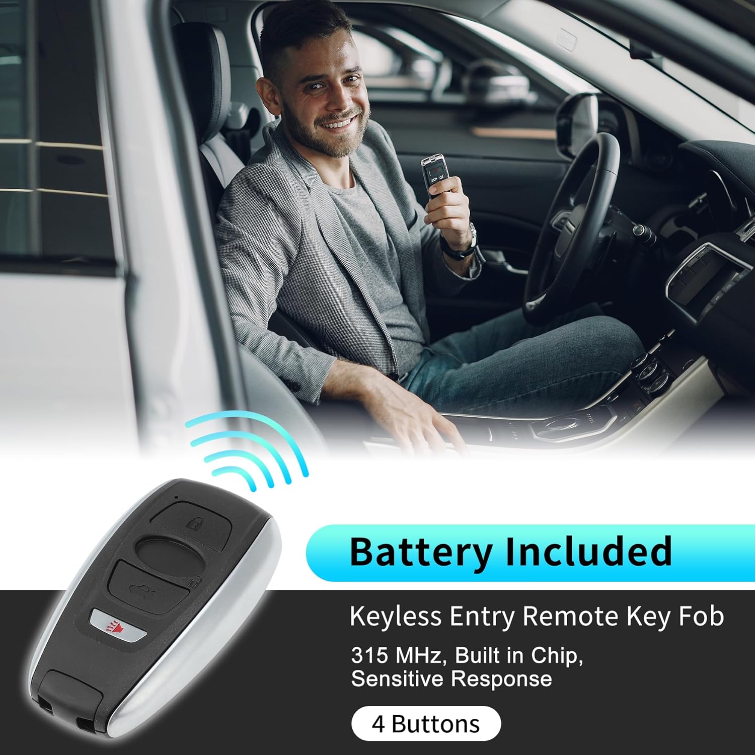 X AUTOHAUX HYQ14AHC 315 MHz Replacement Keyless Entry Remote Smart Key Fob for Subaru Forester WRX Impreza 2016-2018 for Subaru Outback Legacy 2015-2017 No.88835-AL04A 4 Buttons