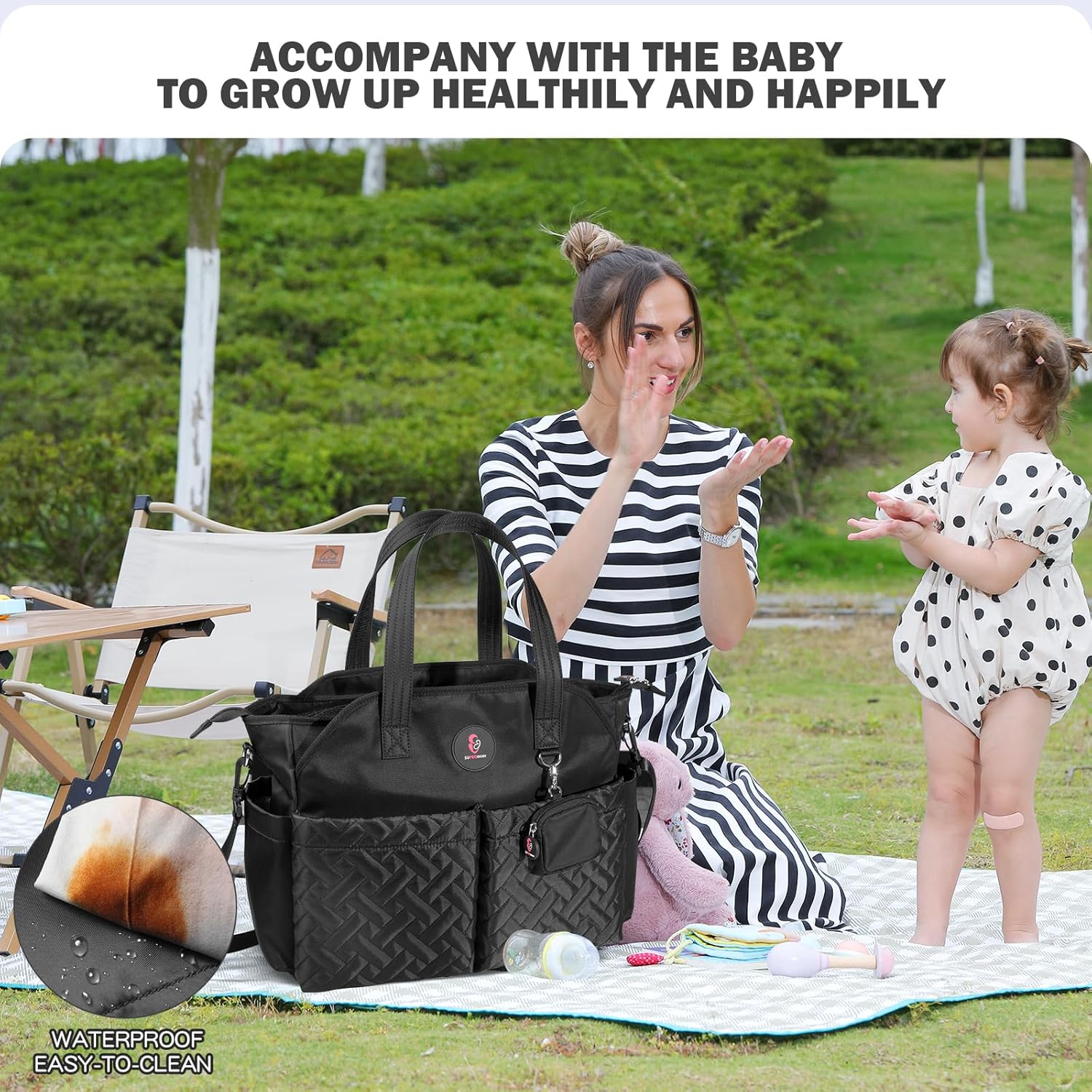 Diaper Bag Tote: Large Tote Baby Bag Boy Diaper Bag Stylish Girl Diaper Bag,Shoulder Mommy Bag - Image 2