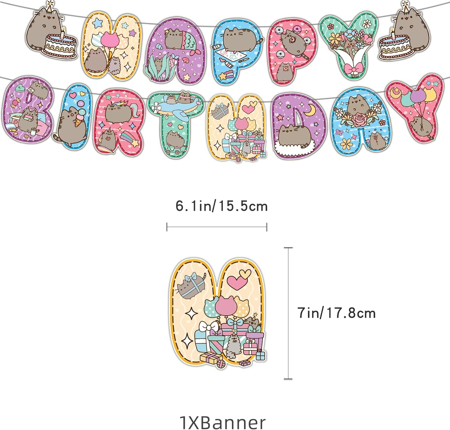 Adorable Cat Party Decorations Kit (44Pcs) - Includes Banner, Balloons, Cake/Cupcake Toppers & Hanging Swirls, Perfect for Birthday, Graduation & Themed Pet Parties