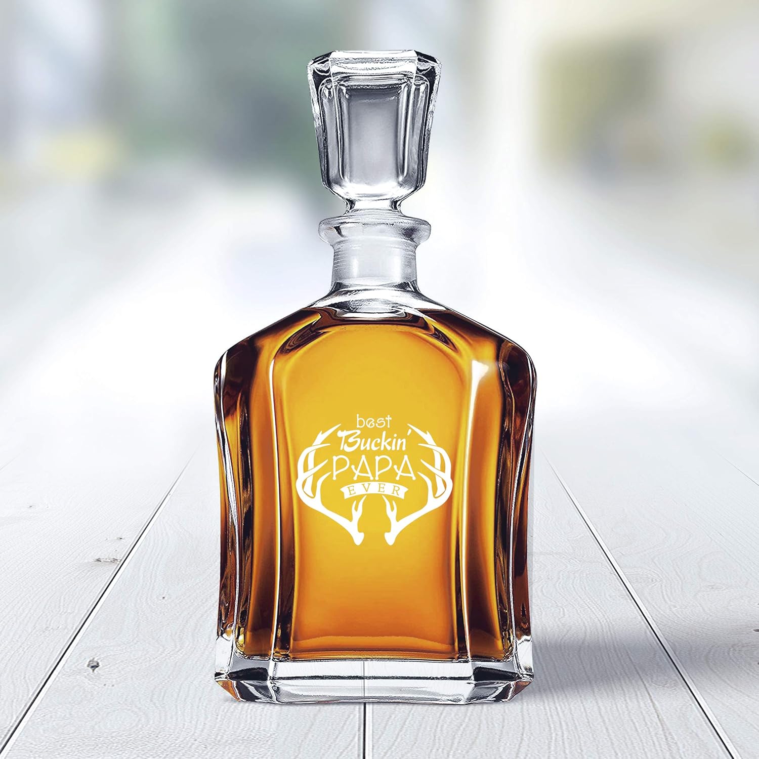 Best Buckin Papa Whiskey Decanter, Decanter For Dad, Weddings, Father’s Day, Christmas,Anniversaries, Christmas Decanter For Papa