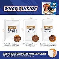 Vista 13 de Paquete de 18 hojas de cinta protectora de muebles para arañazos de gatos, entrenamiento adhesivo de doble cara (8 XL, 8 grandes, 2 medianos)