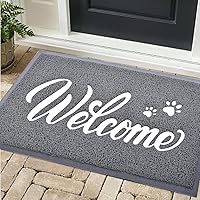 Vista 18 de T.HENV Tapete de bienvenida para exteriores, 30 x 17.5 pulgadas, impermeable, para todas las estaciones, entrada exterior, de secado rápido, tapete