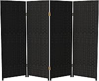 Vista 8 de Pantalla plegable de fibra tejida corta de 4 pies - Crema - 4 paneles