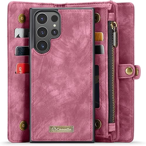 Miniatura 149 de SZHAIYU 2 in 1 Detachable for Samsung Galaxy S23 Ultra Wallet Case with Card Holder, Retro Premium Flip Leather Cover Magnetic Zipper Pocket Phone