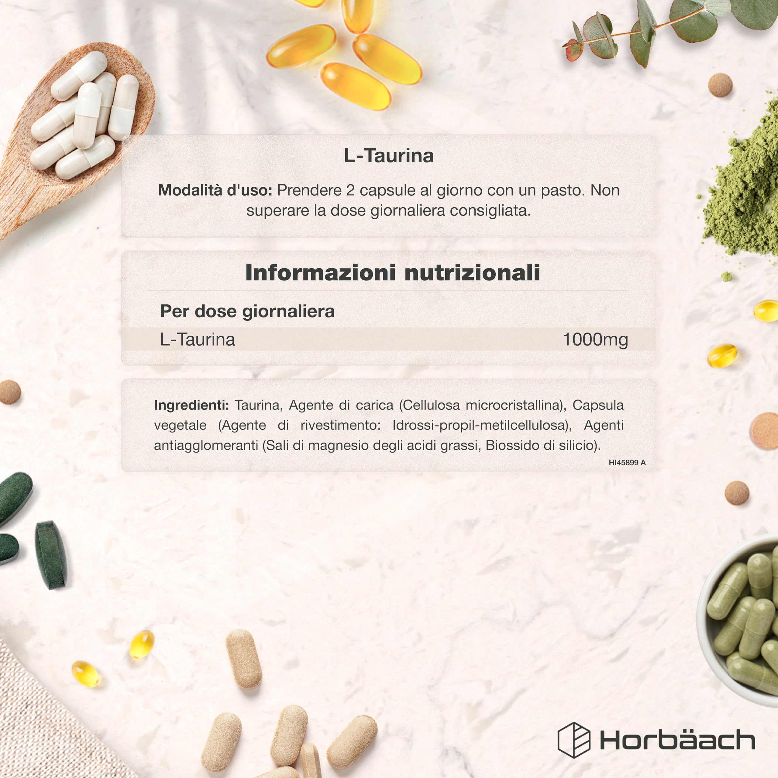 Taurina 750 Mg - 180 Capsule Vegane (3 Mesi) - Integratore Energetico