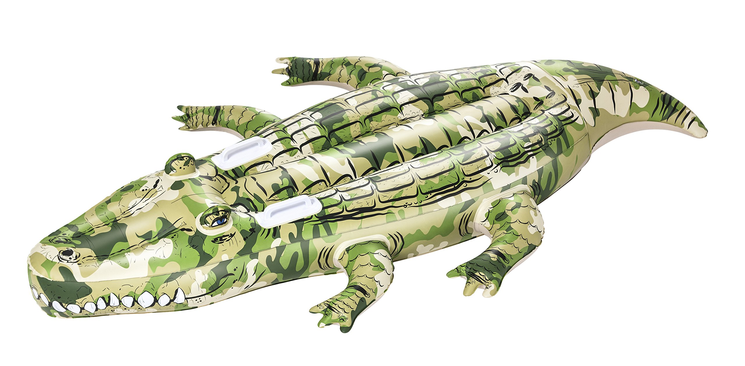 Bestway 41090 - Cavalcabile Coccodrillo, 175 x 102 cm, Verde Mimetico