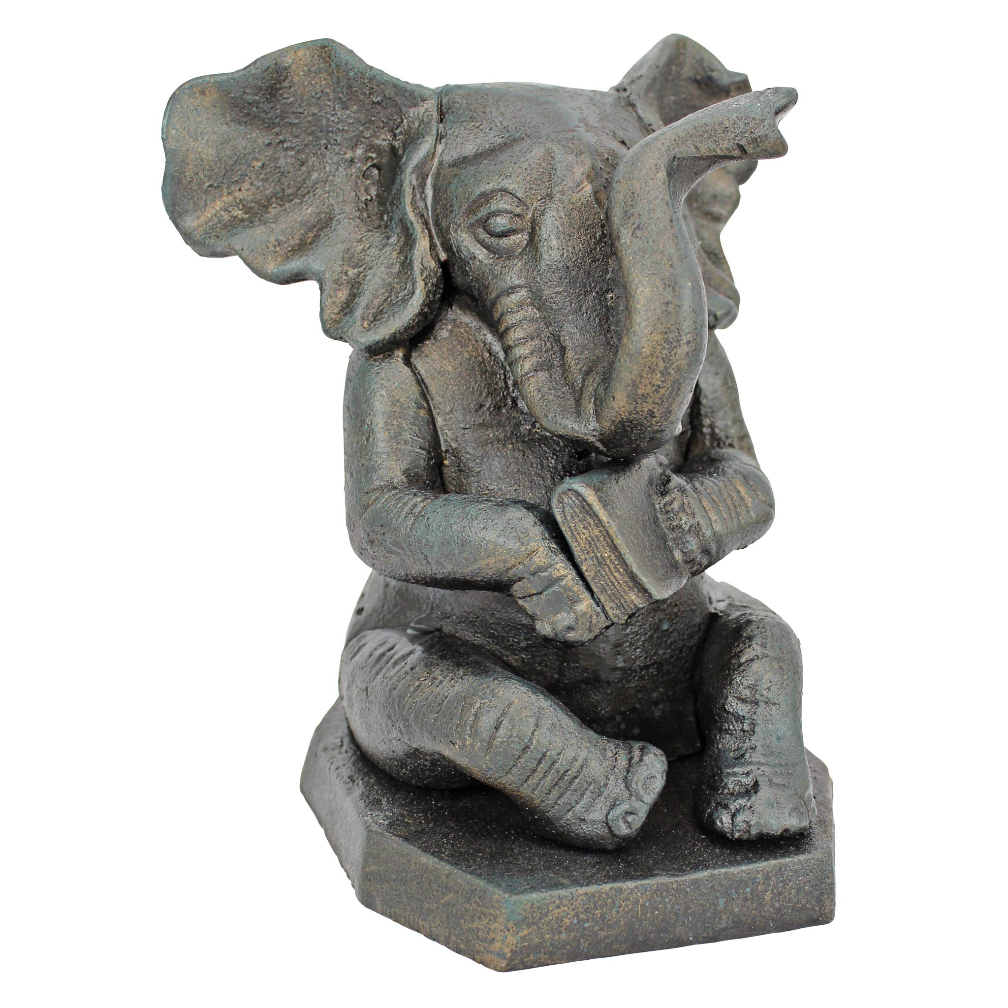 Design Toscano SP739 Educated Elephant Cast Iron Bookend, Bronze