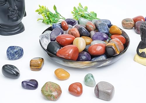 Miniatura 5 de Crocon Juego de cristales y piedras curativas surtidas de 1 libra para sanación de Reiki, piedras pulidas con cristales pulidos, meditación de
