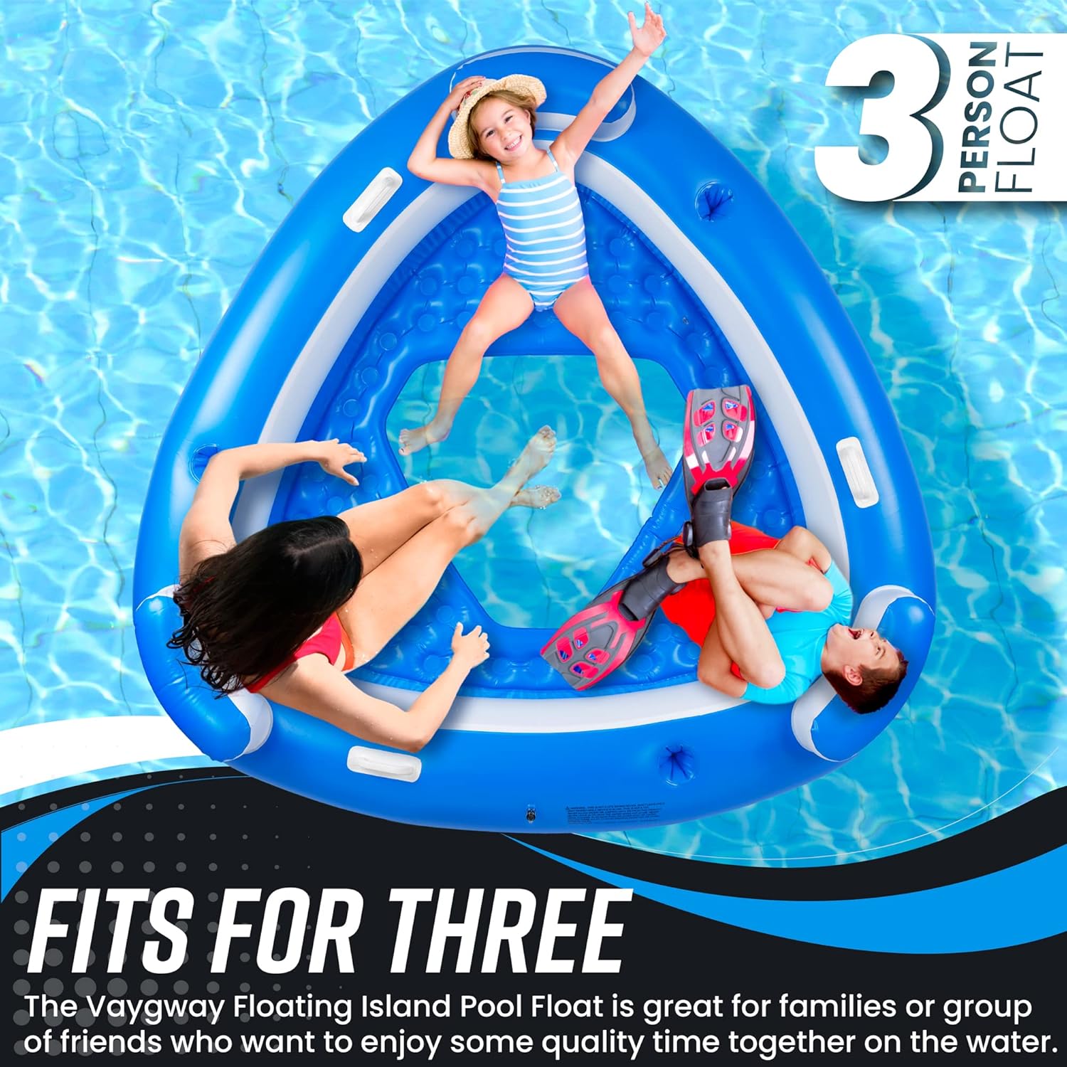 Vaygway Inflatable Floating Island Pool Float –Comfortable Relaxation Inflatable Floating Lake Pool Lounger Raft Water Float for River Beach Tanning Floating