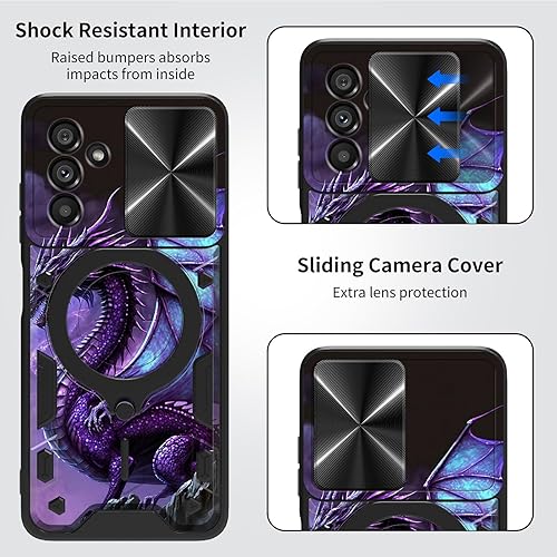 Vista 461 de Funda protectora híbrida para Samsung Galaxy A53 5G de 6.5 pulgadas y anillo giratorio de 360 grados, función atril, híbrida, de doble capa