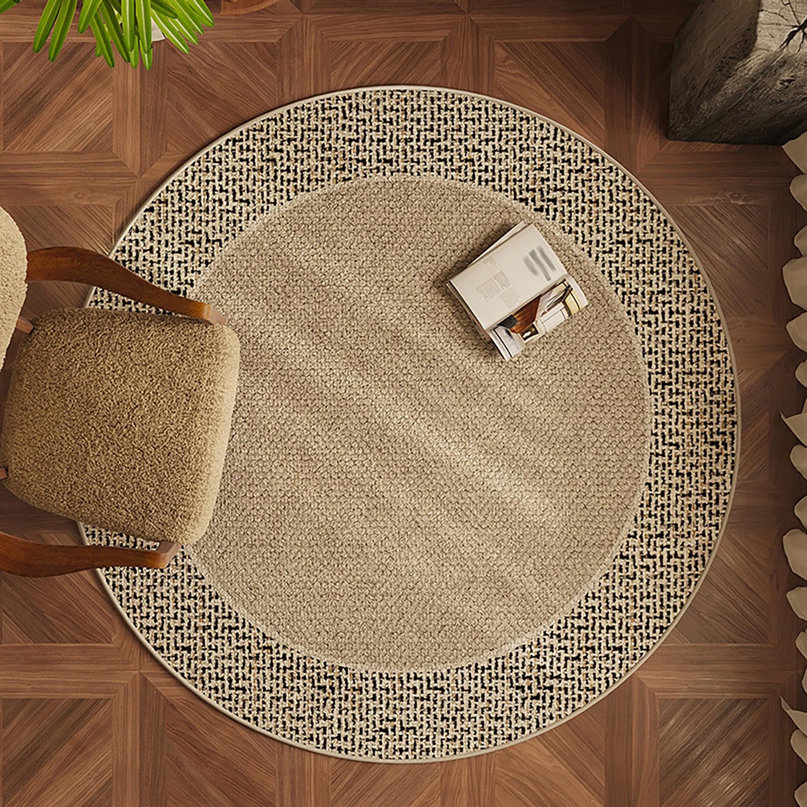 Tapis rond vintage : douceur et sérénité sous votre bureau