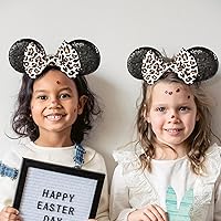 Vista 20 de FANYITY Orejas de ratón, diadema de lentejuelas con orejas de ratón para niños, niñas y mujeres (MN)