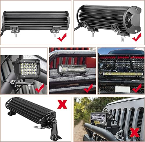 Miniatura 2 de Soportes de montaje de barra de luz LED, 2 piezas, kit de soporte de montaje inferior ajustable para luces LED de vaina, cubos, barra de luz de