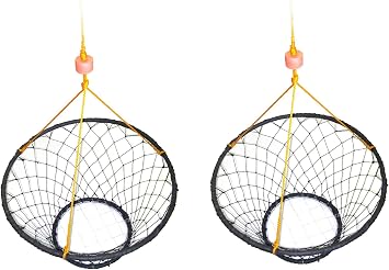 2-Pack of KUFA Rubber Wrapped Steel Ring Crab Trap Size30 with 50 Rope CT88x2