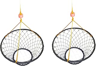 2-Pack of KUFA Rubber Wrapped Steel Ring Crab Trap (Size:ø30) with 50' Rope CT88x2