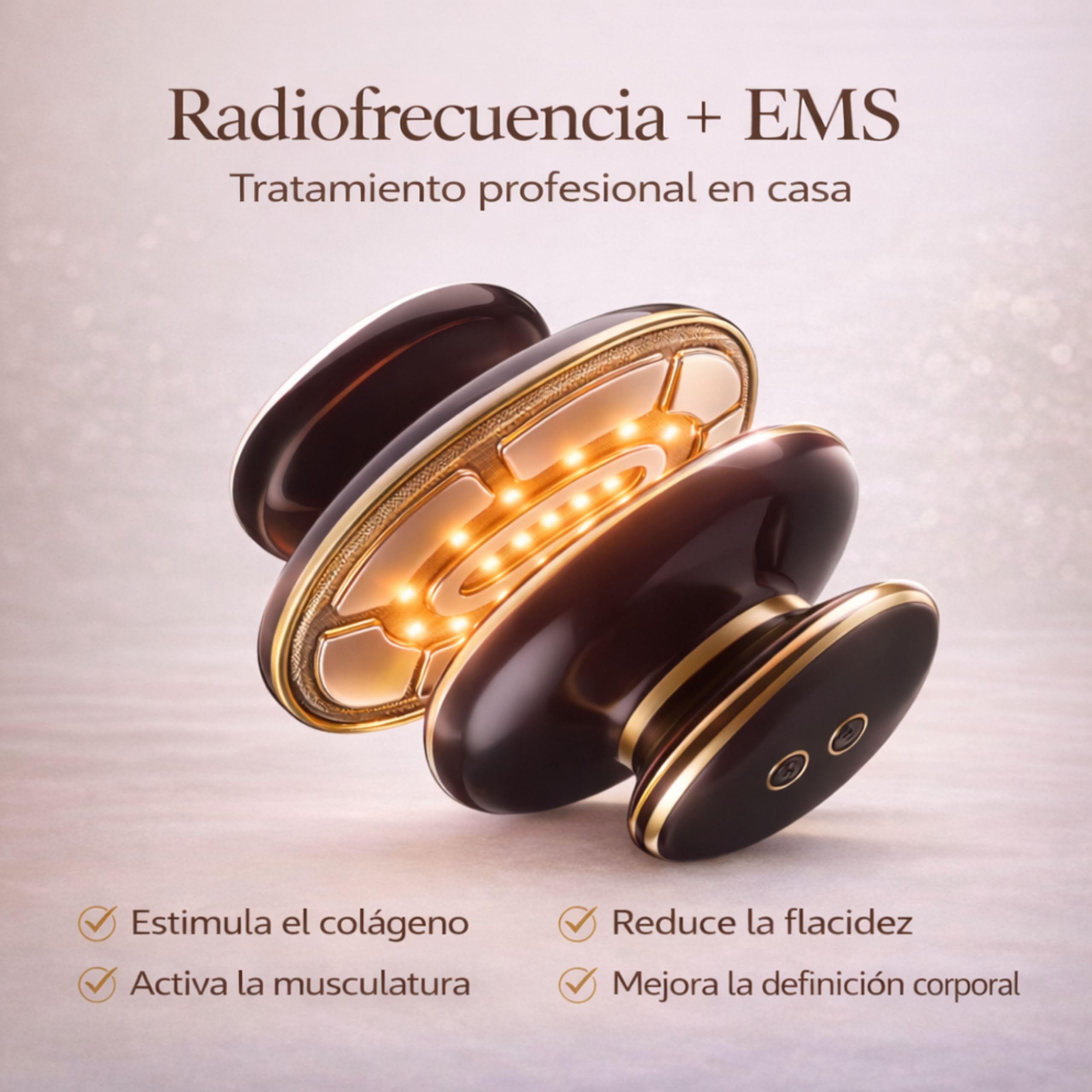 Radiofrecuencia Corporal y Masajeador Anticelulitico Reductor Potente 2026- EMS Electroestimulador Muscular - Luces LED - Tratamiento Anticelulitis y Flacidez para Abdomen,Brazos,Glúteos y Piernas