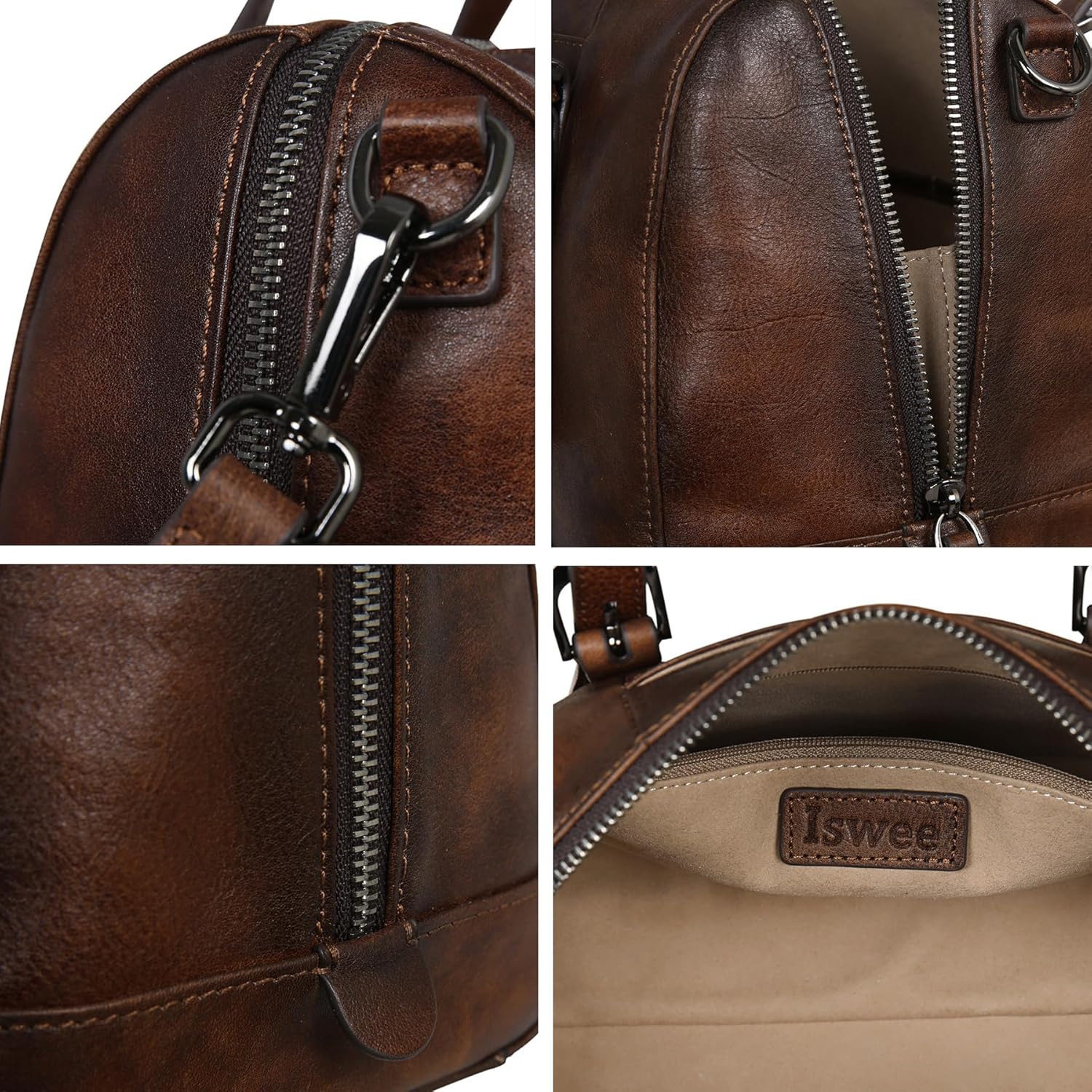 Iswee Genuine Leather Crossbody Bag for Women Stylish Handbags Shoulder Bag