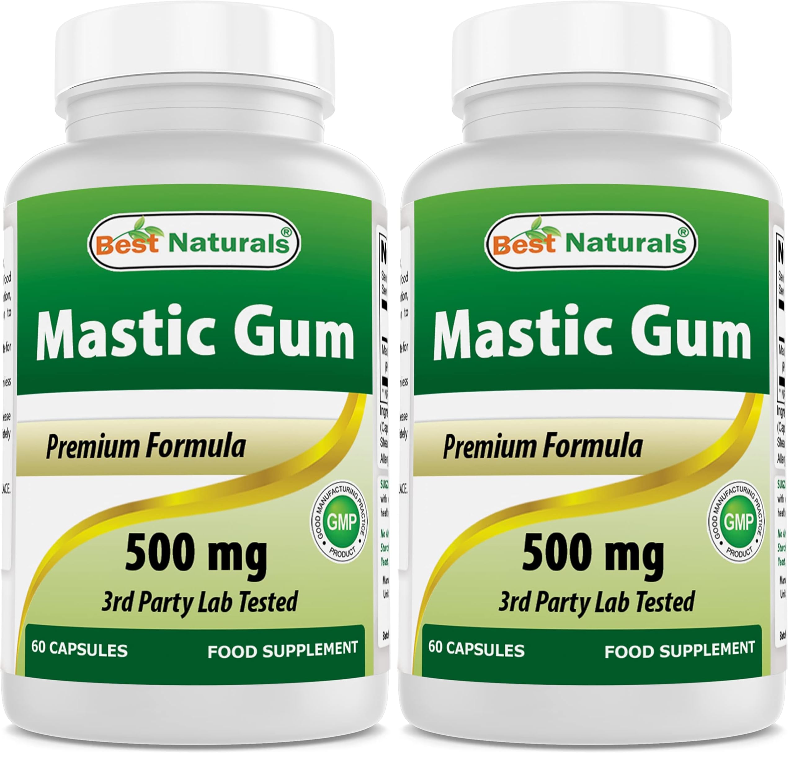 Best Naturals Mastic Gum 500 mg 60 Capsules (Pack of 2) 60 Count (Pack of 2)