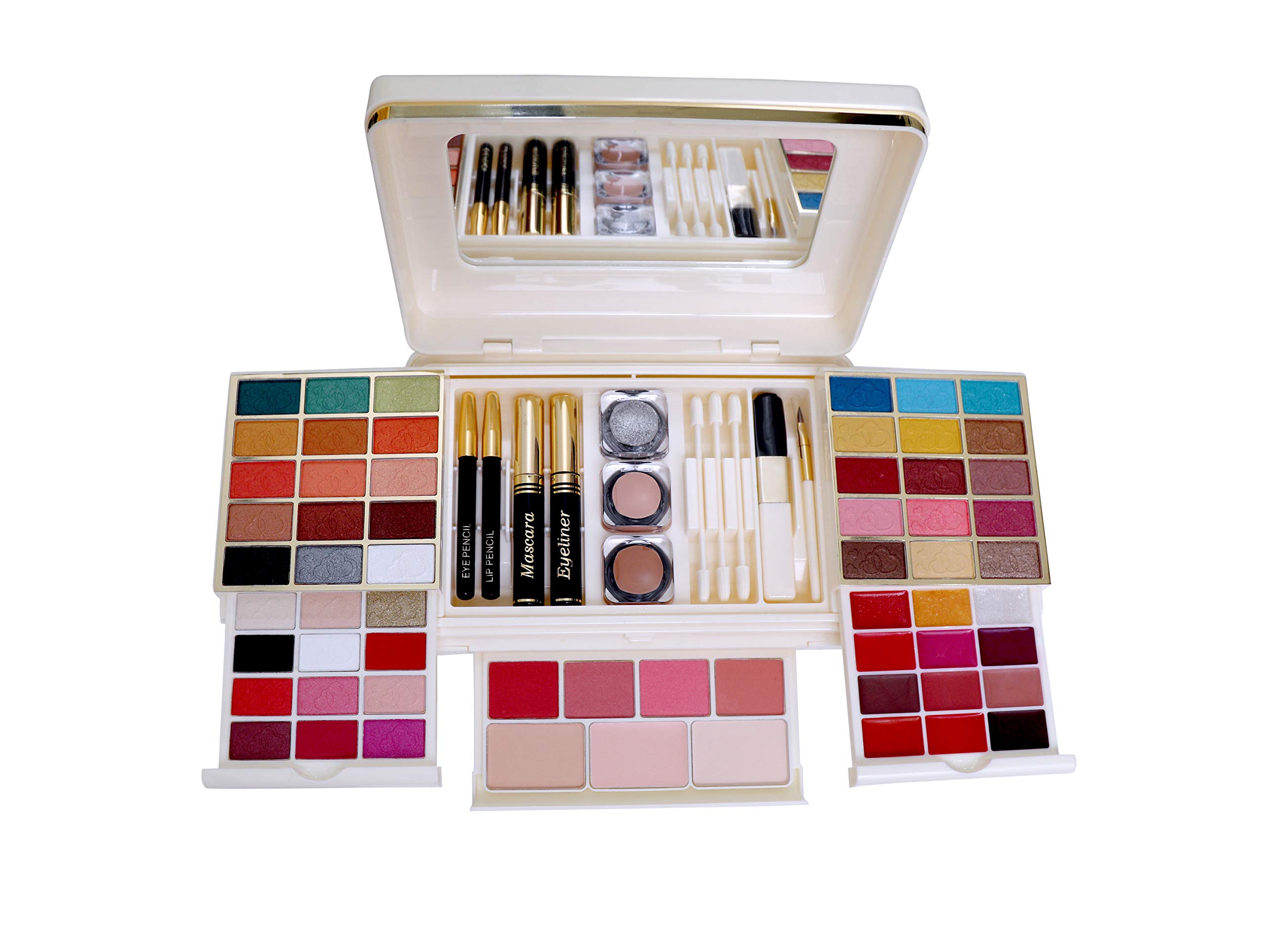 Justgold Professional All In One Makeup Palette Kit 978 with 42 Pigment Shadow With, Blusher, Powder Cake, Lip Gloss, Concealor, Eye And Lip Pencil, Eye Liner, Mascara, Loose Glitter.-image-26