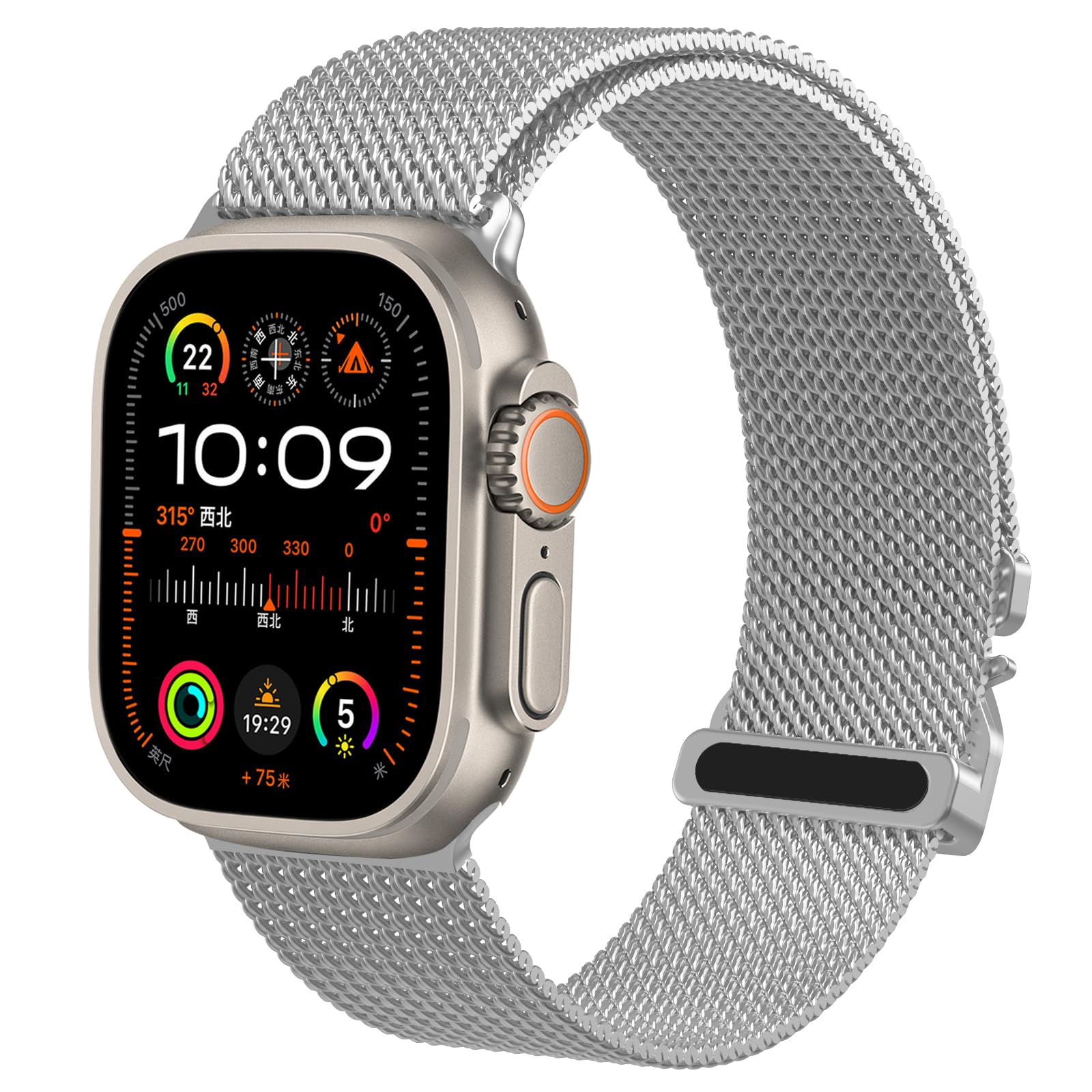 omeeOriginal Milanese Loop (2024) Compatible with Apple Watch Ultra 2/Ultra Band 49mm 45mm 44mm, Series 10 46mm for Men. Stainless Steel Metal Mesh Loop for iWatch Bands Ultra Series 9 8 7 SE 6 5 4