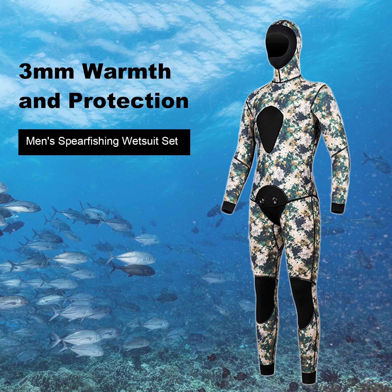 Traje de Buzo de Neopreno 3MM para Pesca Submarina Surf Apnea en Otoño Invierno Retiene El Calor Corporal Evita la Filtración Agua Frí Diseño Elástico Grueso y Cálido